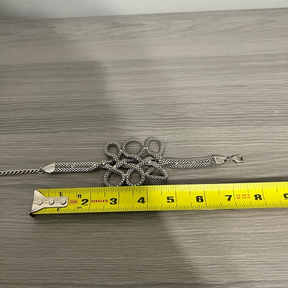 Vintage Silver Chain Bracelet with Loops, Curls - Picture 8 of 9